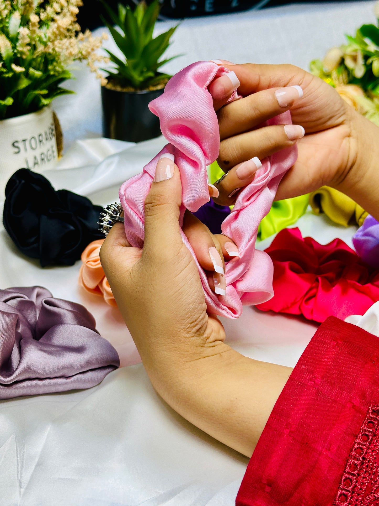 Box of Handmade Silk Scrunchies