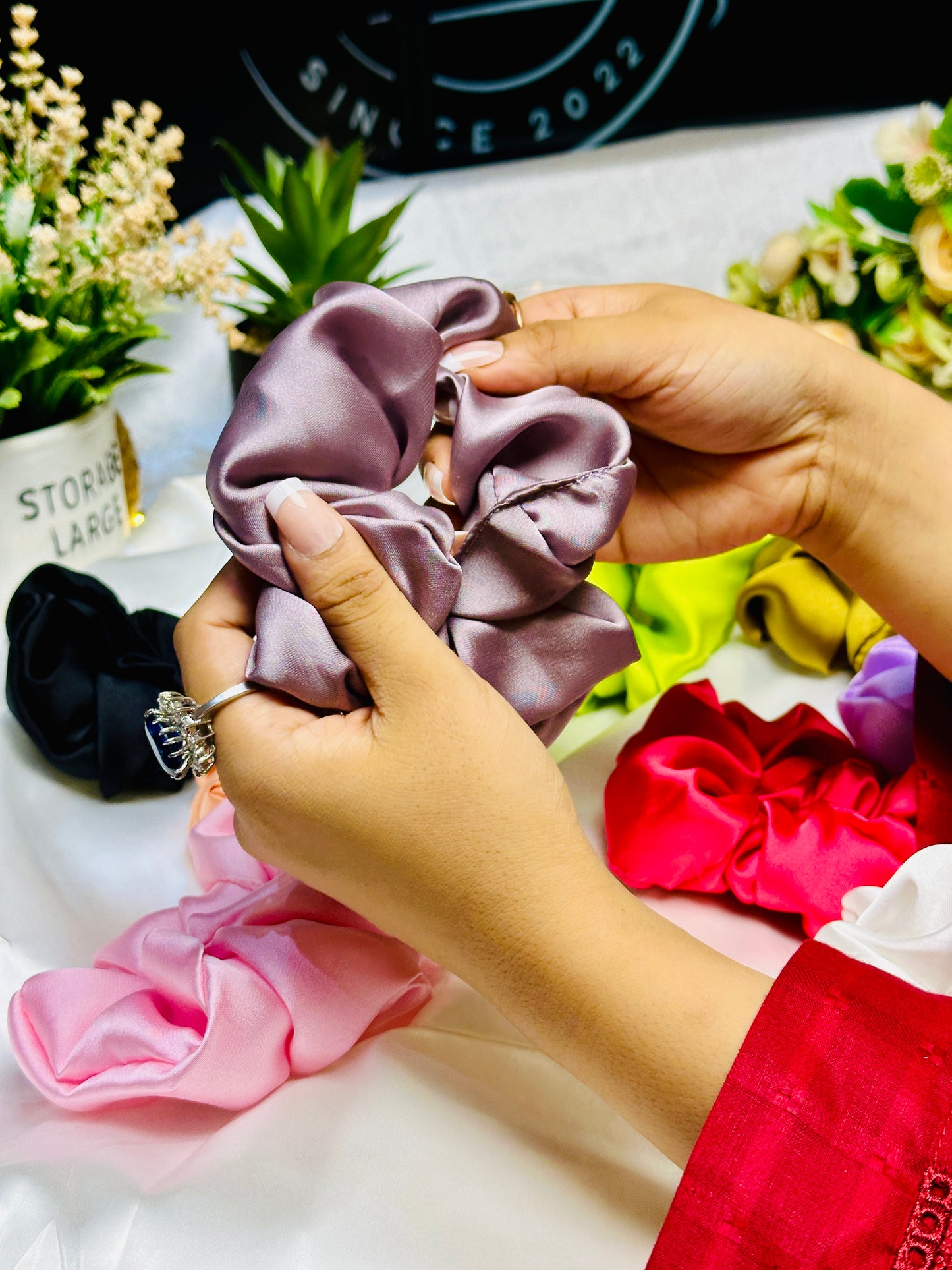 Box of Handmade Silk Scrunchies