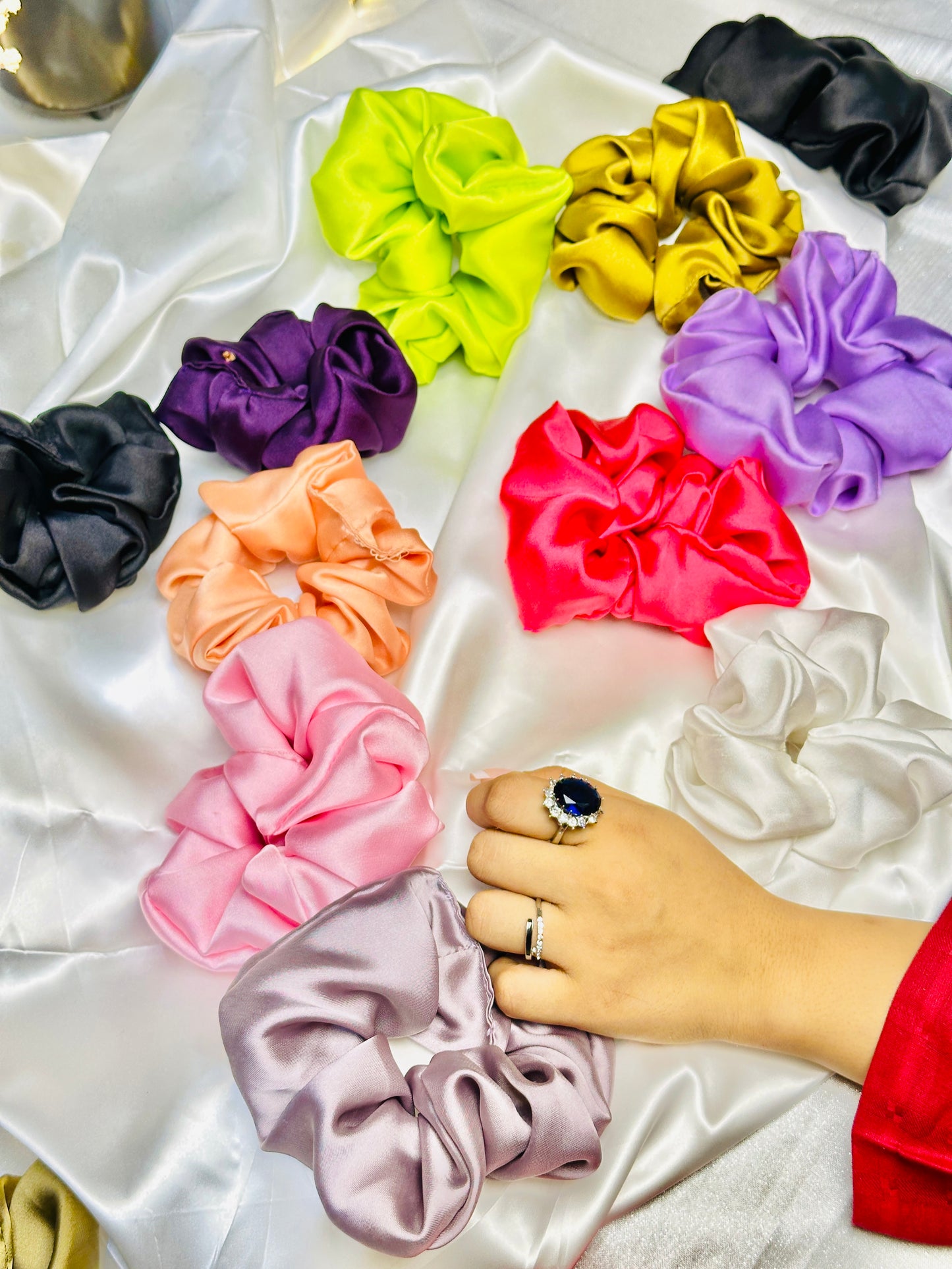 Box of Handmade Silk Scrunchies