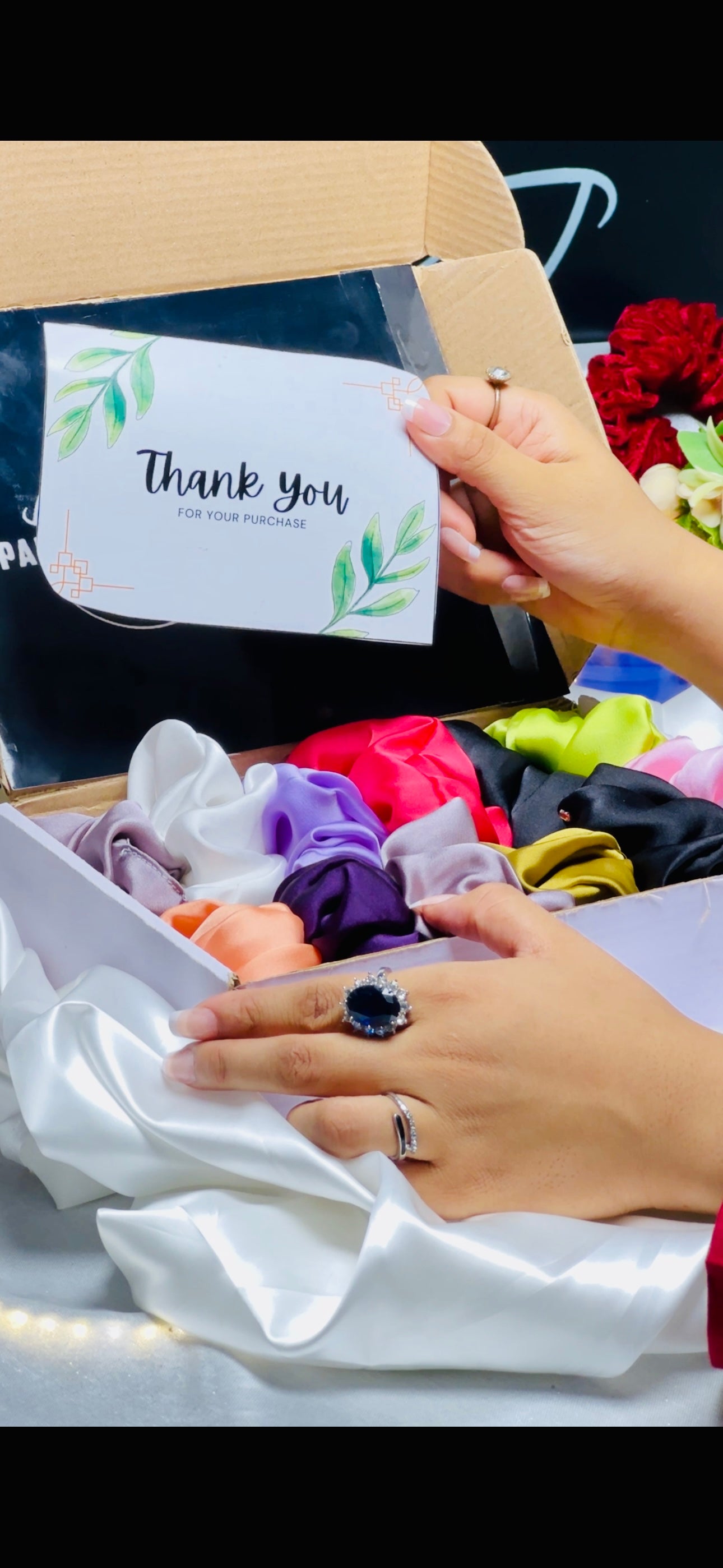 Box of Handmade Silk Scrunchies