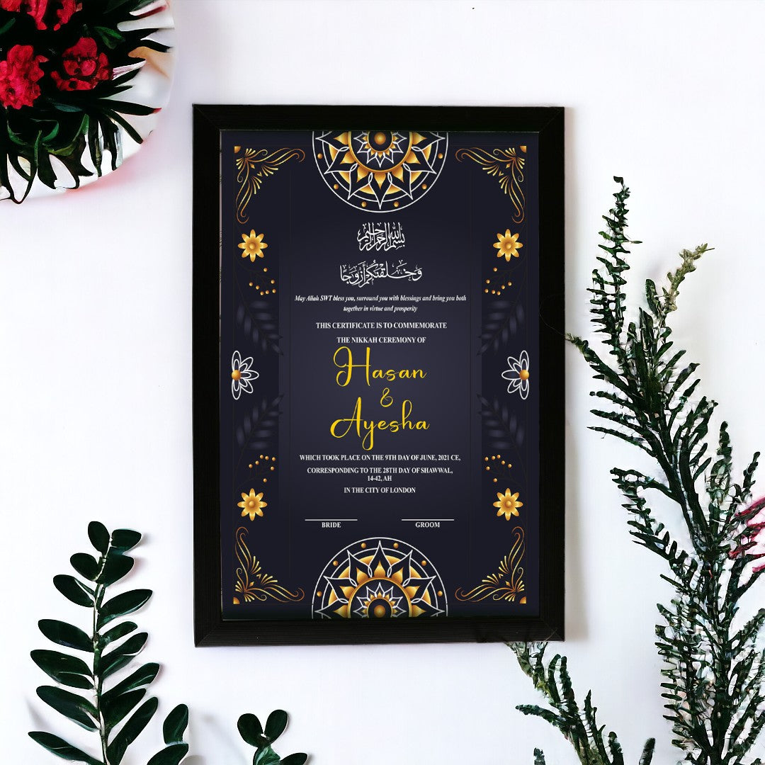 Black Border Nikkah Frames