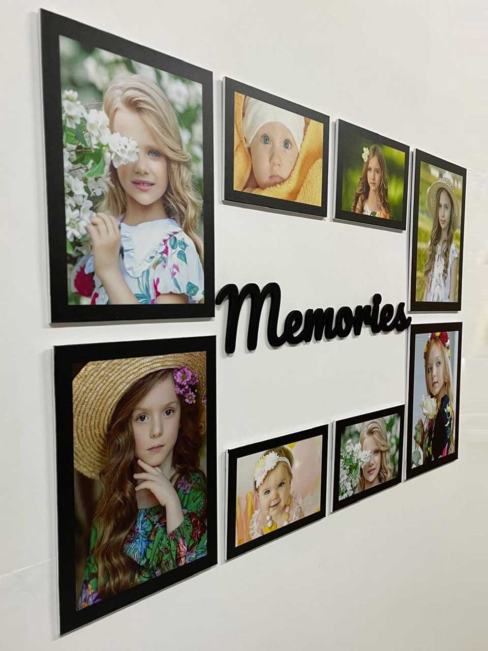Set of 8 Photo Tiles & Wooden Sign