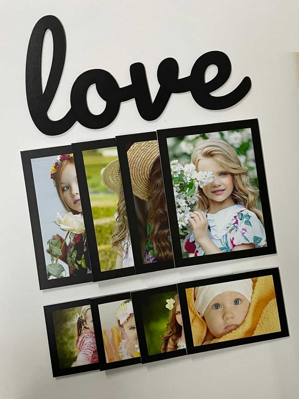 Set of 8 Photo Tiles & Wooden Sign