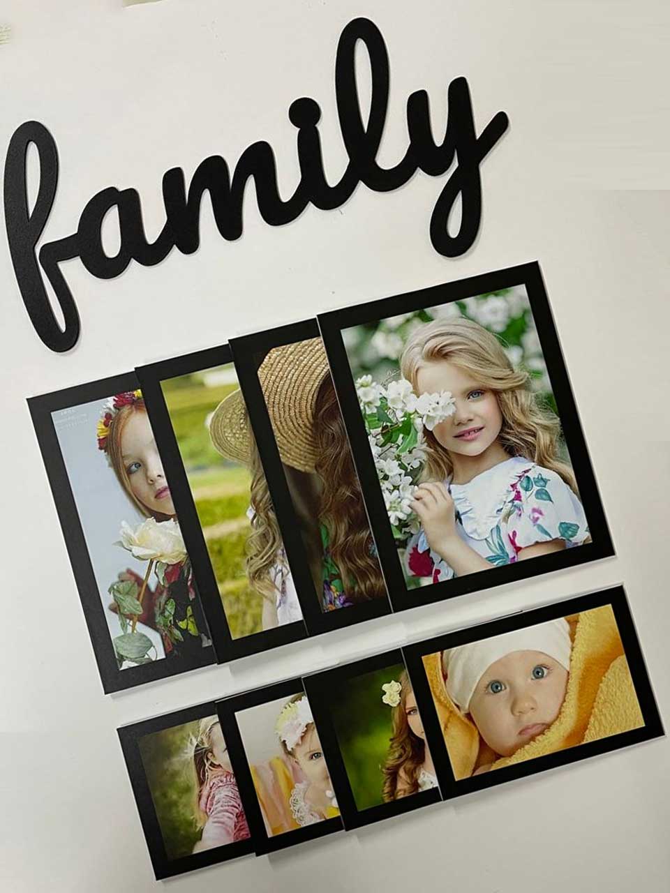 Set of 8 Photo Tiles & Wooden Sign