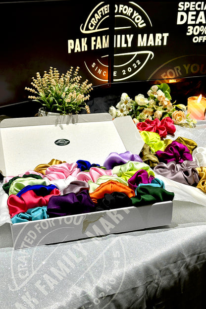 Box of 24  Handmade Silk Scrunchies