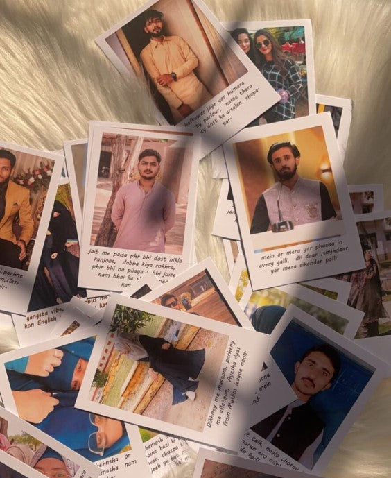 CAPTION POLAROIDS For Mobile Back Pouches (CUSTOMIZABLE)