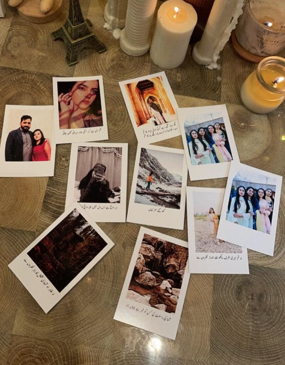 CAPTION POLAROIDS For Mobile Back Pouches (CUSTOMIZABLE)