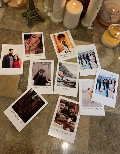 CAPTION POLAROIDS For Mobile Back Pouches (CUSTOMIZABLE)