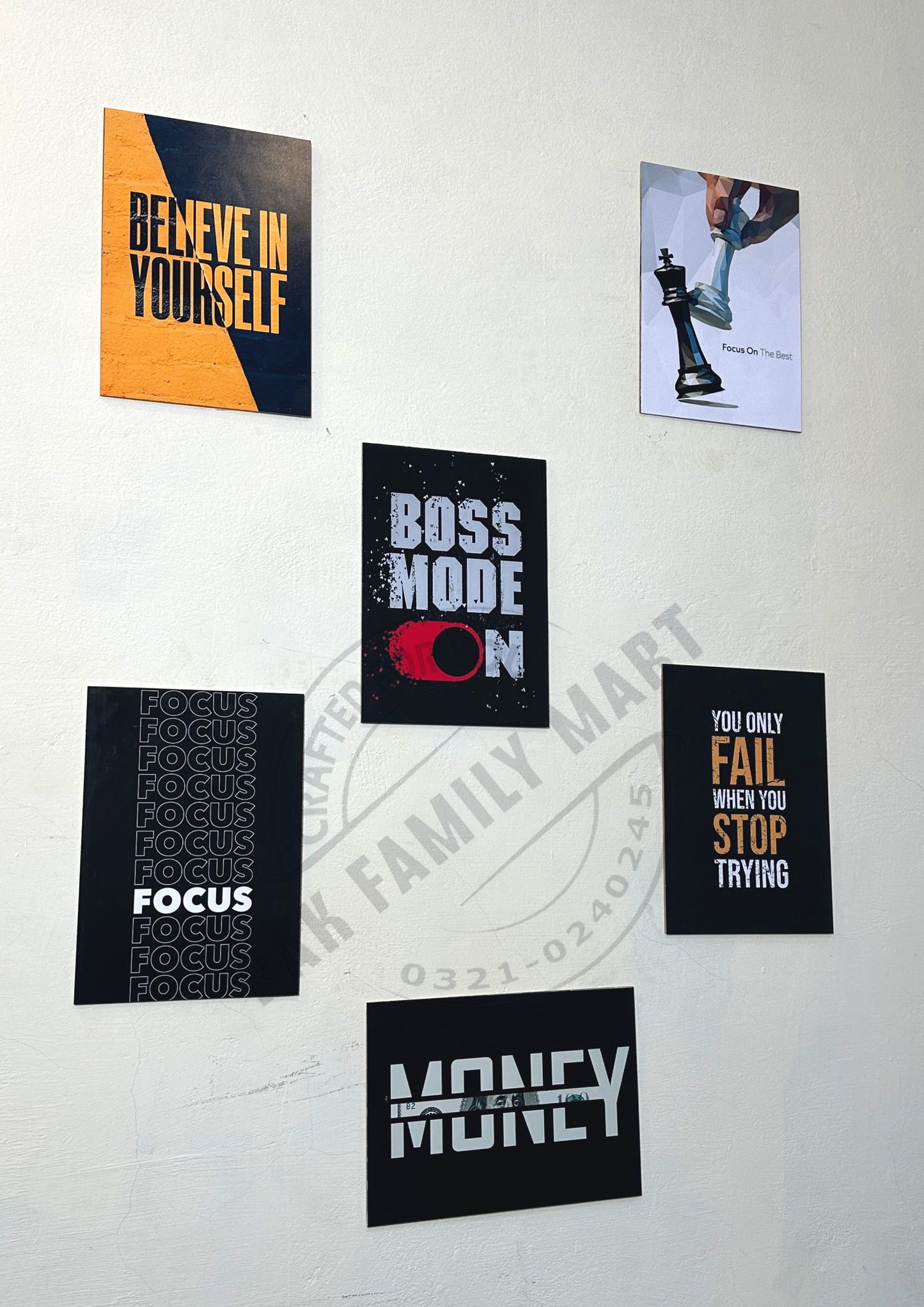 12 Motivational Quote Sticky Tiles (Pak Family Mart)
