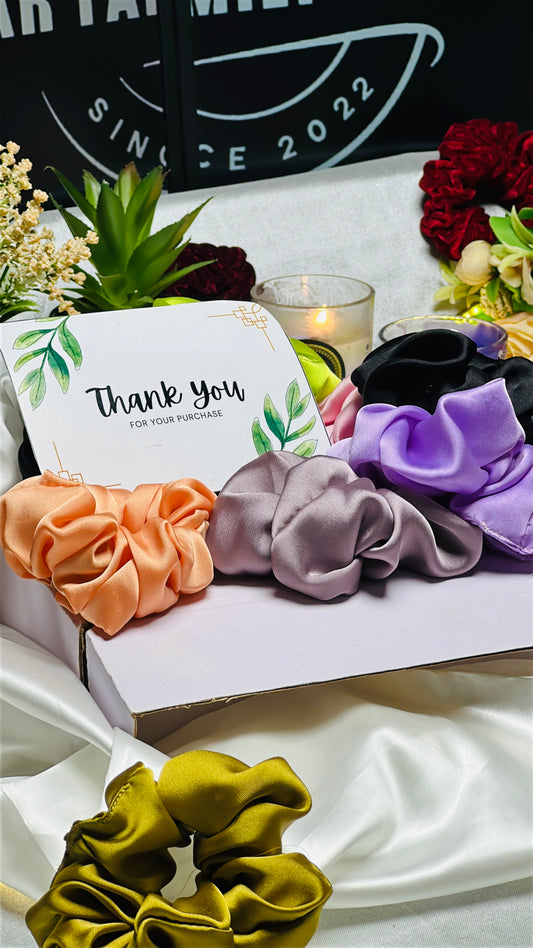Box of Handmade Silk Scrunchies