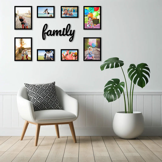 Set of 8 Photo Tiles & Wooden Sign
