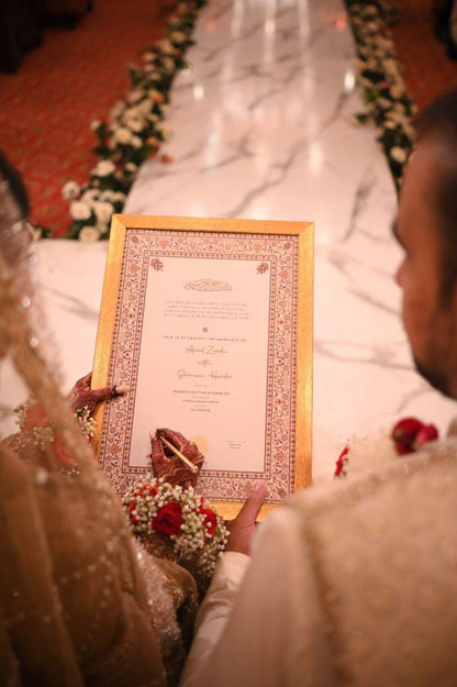 Meena Tauri Collection #6 Amal Shasham Nikkah Frames & Nikkah Certificates