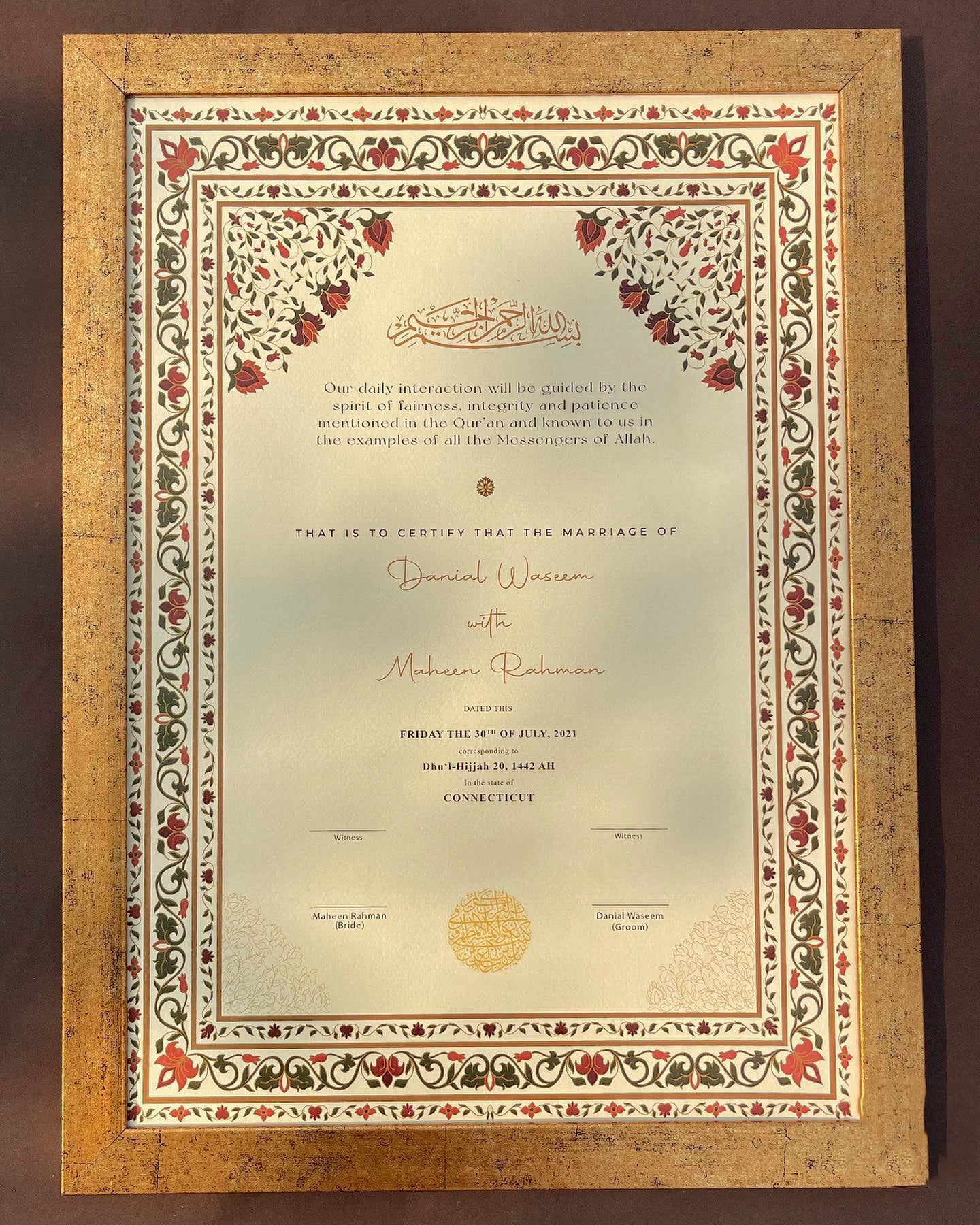 Always & Forever Nikkah Frames & Nikkah Certificates