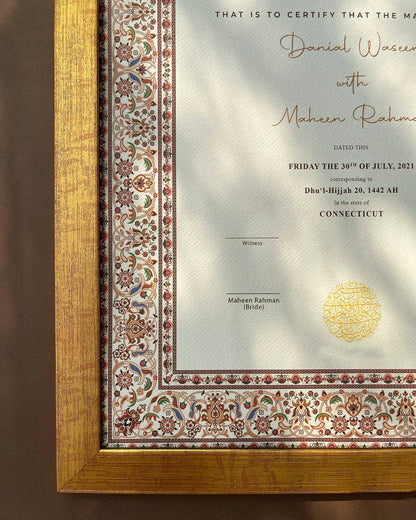 Meena Tauri Collection #4 Amal Chaharam Nikkah Frames & Nikkah Certificates