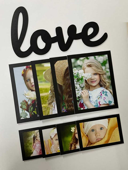 Set of 8 Photo Tiles & Wooden Sign